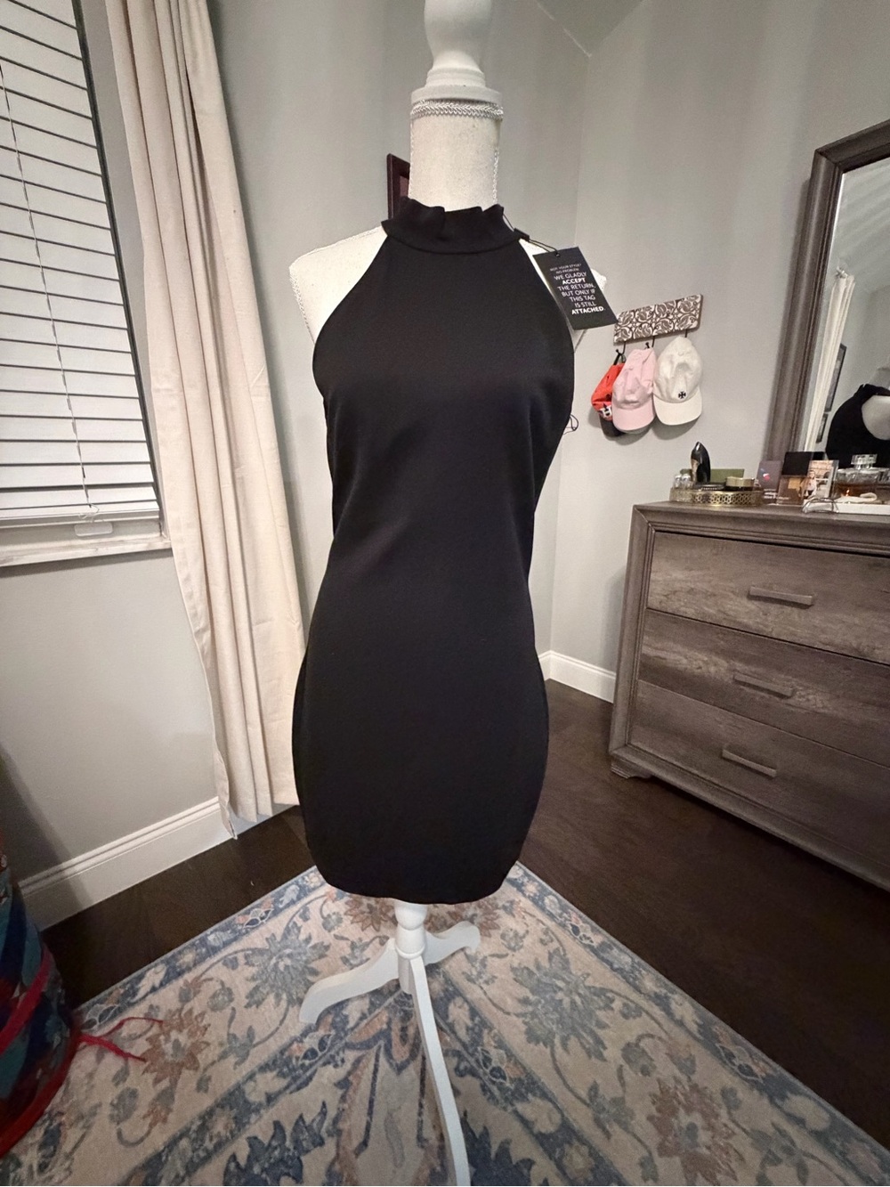 White House Black Market Black Aura Halter Mini Dress
